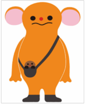 新キャラクター候補C。ポシェットのモグラを連れたオレンジ色の動物